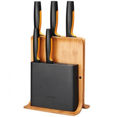 Набор кухонных ножей с бамбуковым блоком Fiskars Functional Form ™ 5 шт 1057552, фото 1