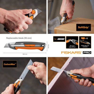 Нож с выдвижным лезвием Fiskars Pro CarbonMax™ 18 мм (1027227), фото 3