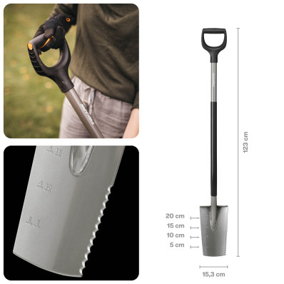Дренажна/садова лопата Fiskars Ergonomic 1066714, фото 2