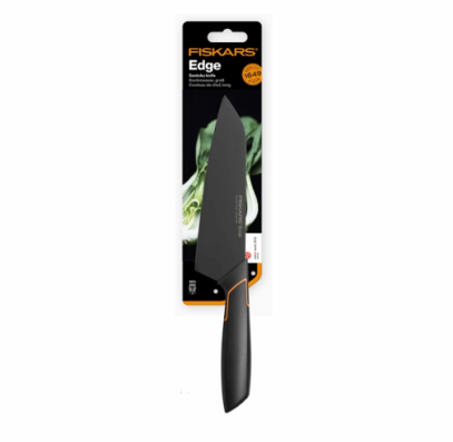 Кухонный нож Fiskars Santoku Edge поварской азиатский 17 см Black 1003097, фото 8