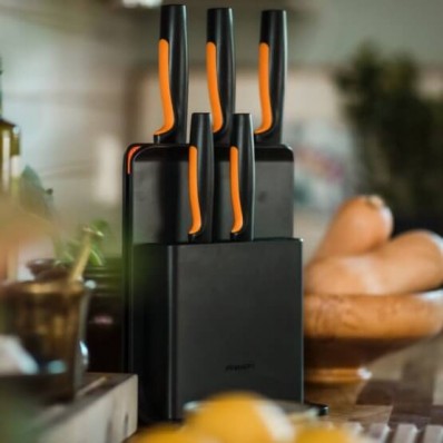 Набор кухонных ножей с пластиковым блоком Fiskars Functional Form ™ 5 шт 1057554, фото 5