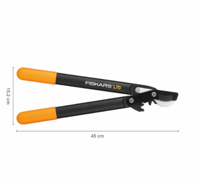 Малый плоскостной сучкорез Fiskars PowerGear™ с загнутыми лезвиями (S) L70 112190 (1002104), фото 2