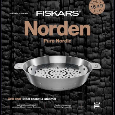 Сталевий кошик/пароварка для гриля Fiskars Norden (1066431), фото 4