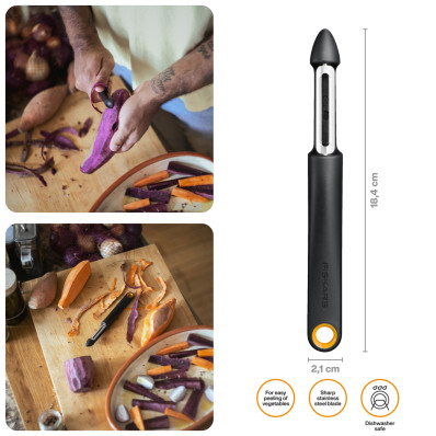 Овощечистка с поворотным лезвием Fiskars Functional Form (1079960), фото 2