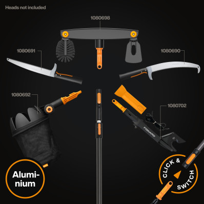 Телескопічний тримач Fiskars OneClick 4 м (1080672), фото 4