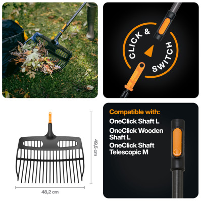 Насадка-грабли-лопата Fiskars OneClick™ (1080681), фото 2