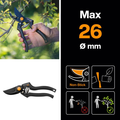 Профессиональный набор для обрезки Fiskars: Секатор P90 + Телескопический высоторез UPX86  (1001530-SET), фото 2