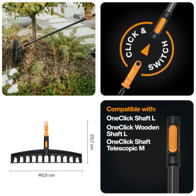 Насадка-грабли универсальные Fiskars OneClick™ (1080674), фото 3