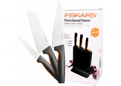 Набор кухонных ножей с пластиковым блоком Fiskars Functional Form ™ 3 шт 1057555, фото 2