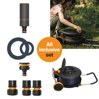 Катушка со шлангом Fiskars L 1/2" (13мм) L-30м с набором аксессуаров (1071670 ), фото 2