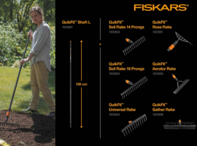 Черенок черный Fiskars QuikFit (L) 1.56 м 136001 (1000661), фото 3