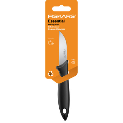 Кухонный нож Fiskars Essential для чистки овощей 7 см Black 1065580, фото 2