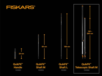 Середній телескопічний держак Fiskars QuikFit (M) 136042 (1000666), фото 4