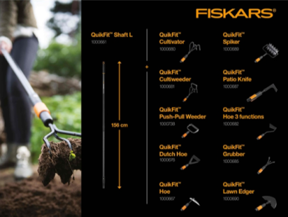 Черенок черный Fiskars QuikFit (L) 1.56 м 136001 (1000661), фото 4