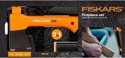 Подарочный набор Fiskars (топор X5 121123 + нож + точилка )  1057913, фото 1