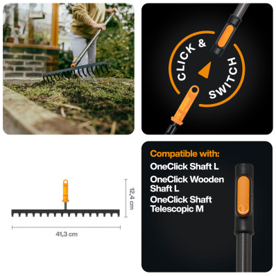 Насадка-граблі для ґрунту Fiskars OneClick™ (1080678), фото 2