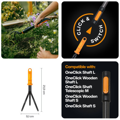 Розпушувач Fiskars OneClick + ручка S (1080720), фото 3