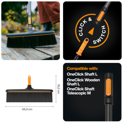 Насадка-метла для террас Fiskars OneClick™ (1080700), фото 2