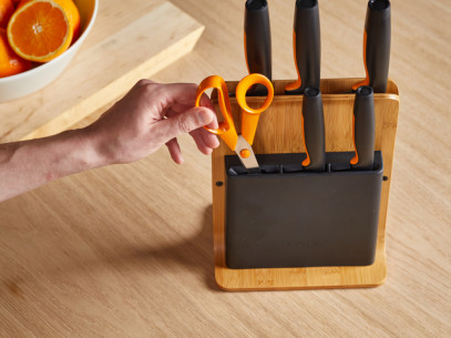 Набор кухонных ножей с бамбуковым блоком Fiskars Functional Form ™ 5 шт 1057552, фото 14