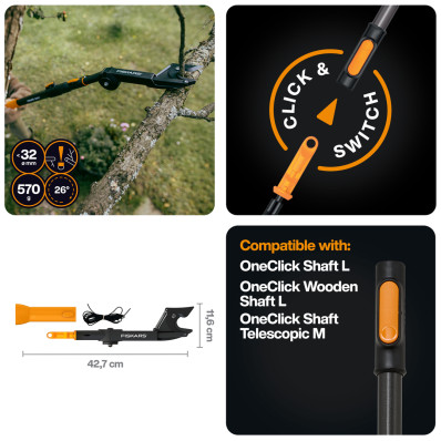 Насадка-высоторез контактный Fiskars OneClick™ (1080702), фото 2