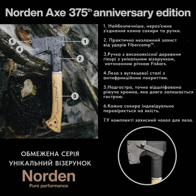 Сокира Fiskars Norden 375, ювілейне видання (1075438), фото 6