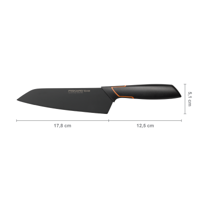 Кухонный нож Fiskars Santoku Edge поварской азиатский 17 см Black 1003097, фото 2