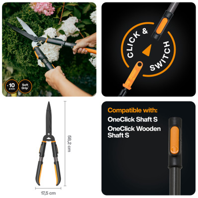 Насадка-ножиці для живоплоту Fiskars OneClick™ (1082706), фото 4