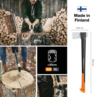 Топор-колун Fiskars X25 XL (1015643) + Точилка для топоров и ножей Fiskars (1060003), фото 2