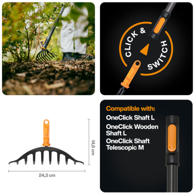 Насадка-граблі для троянд Fiskars OneClick™ (1080676), фото 3