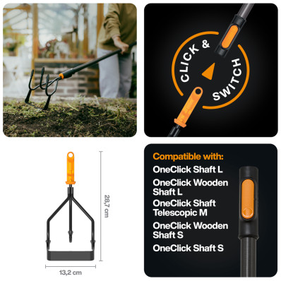 Насадка-культиватор-тяпка Fiskars OneClick™ (1080685), фото 2